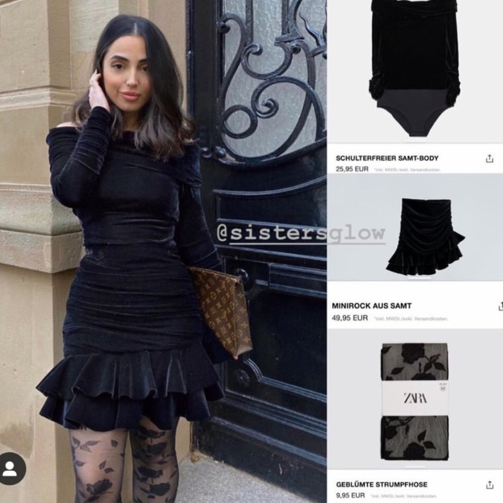 Zara Velvet Mini Skirt with Ruching & Ruffles -NWT